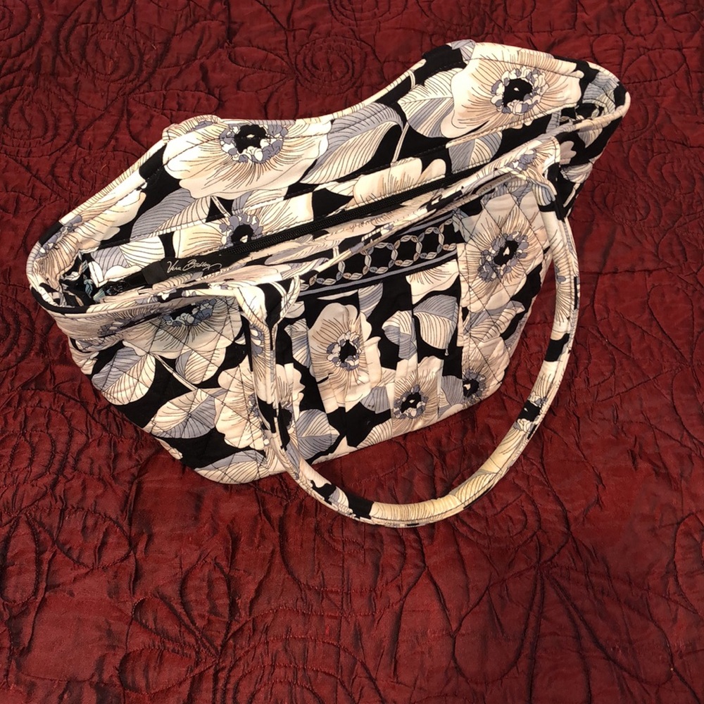 Vera Bradley Black/White/Grey Flower Print Tote Bag - Picture 3 of 7